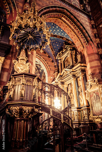 Interior of basilica in Krakow, Poland