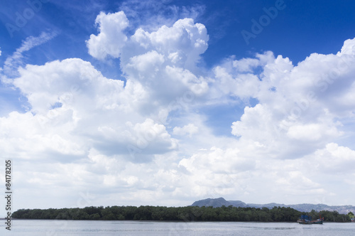 Clouds over blue sky