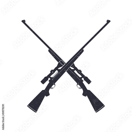 Crossed Hunting rifles, with grunge texture