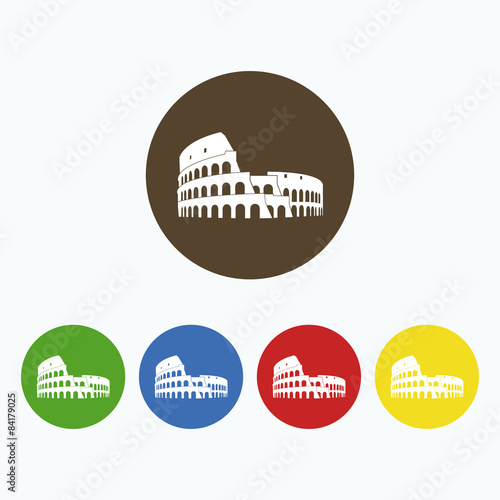 A simple icon silhouette Coliseum in Rome.