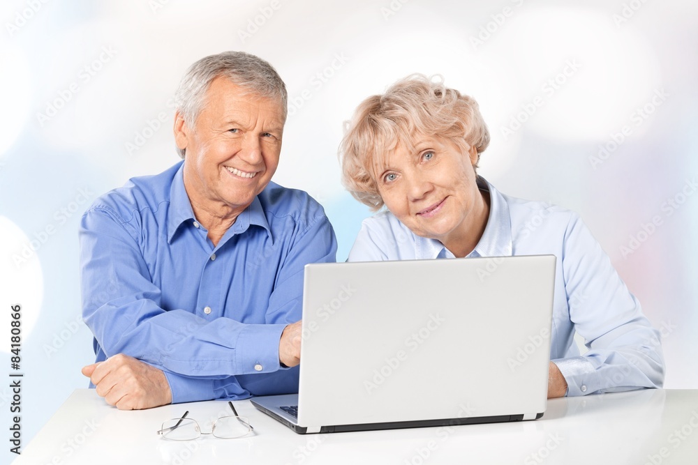 Senior Adult, Computer, Couple.