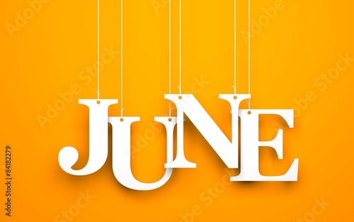 Word JUNE hanging on the ropes