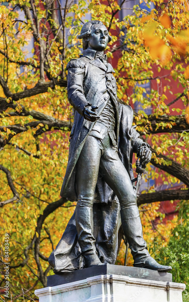 General Lafayette Statue Lafayette Park Autumn Washington DC General Lafayette Statue Lafayette Park Autumn Washington DC