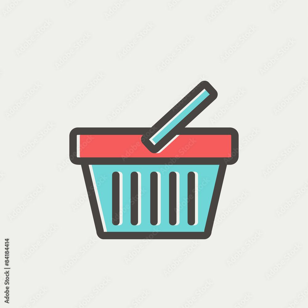 Shopping basket thin line icon Shopping basket thin line icon