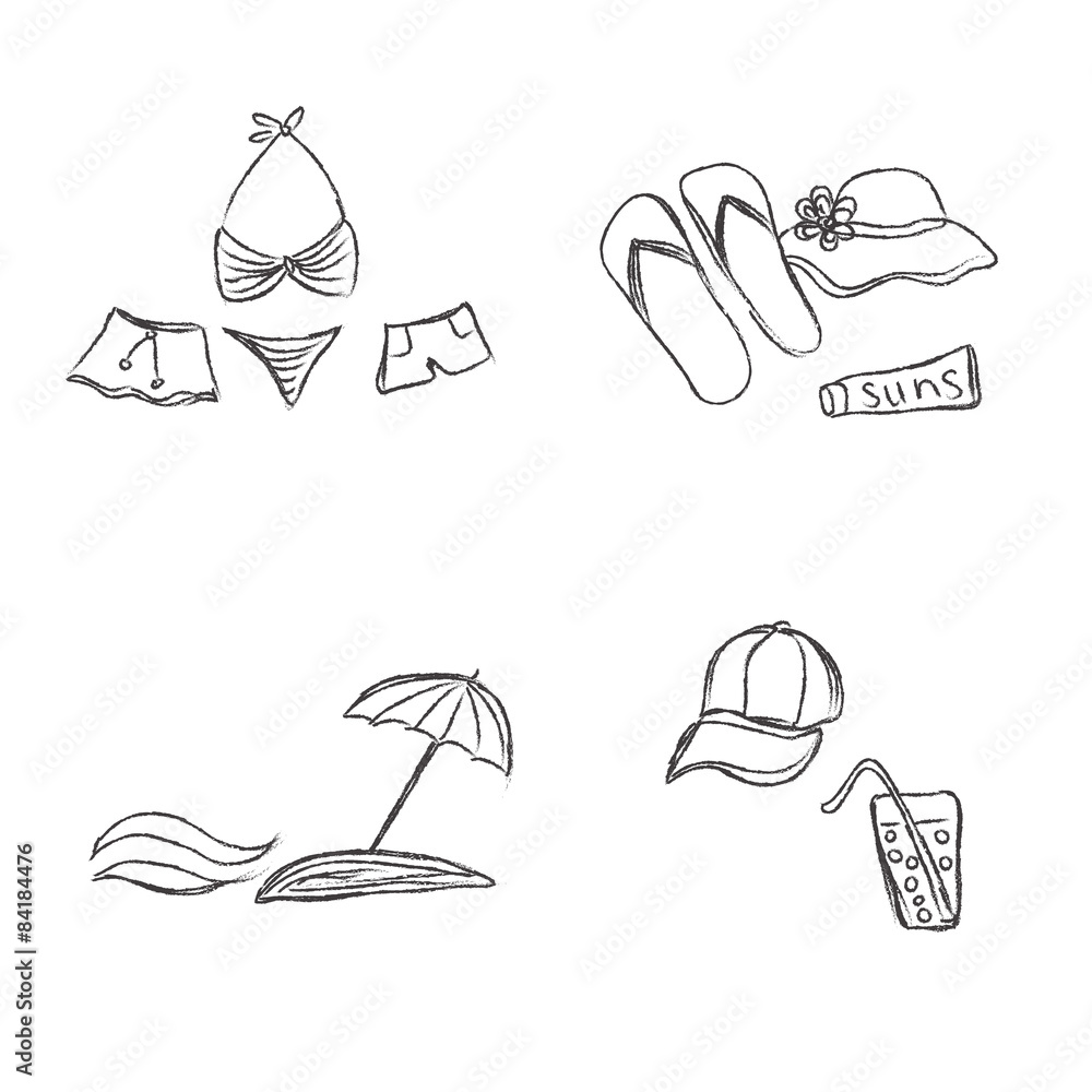 Set, summer, rest, icons, combination, Traveling, tourism Set, summer, rest, icons, combination, Traveling, tourism