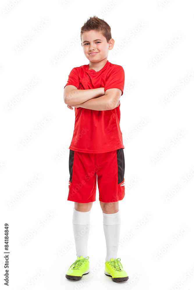 standing young soccer player in sportswear standing young soccer player in sportswear