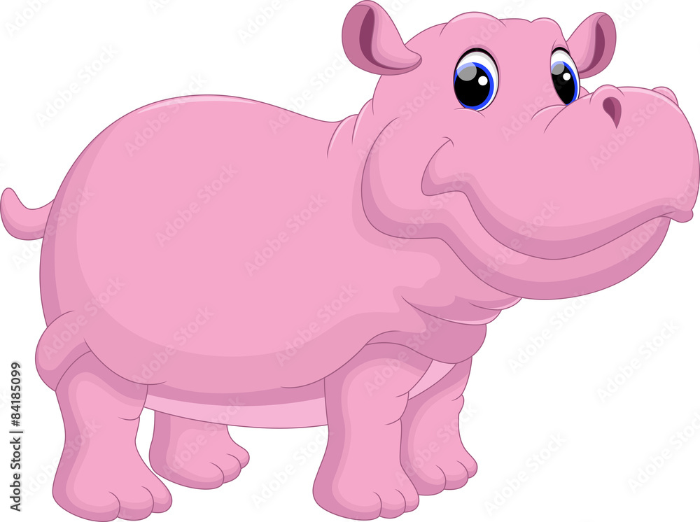 Hippo cartoon Stock Vector | Adobe Stock