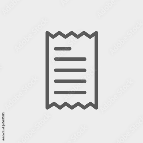 Receipt thin line icon
