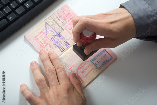 Officer will stamp in the passport