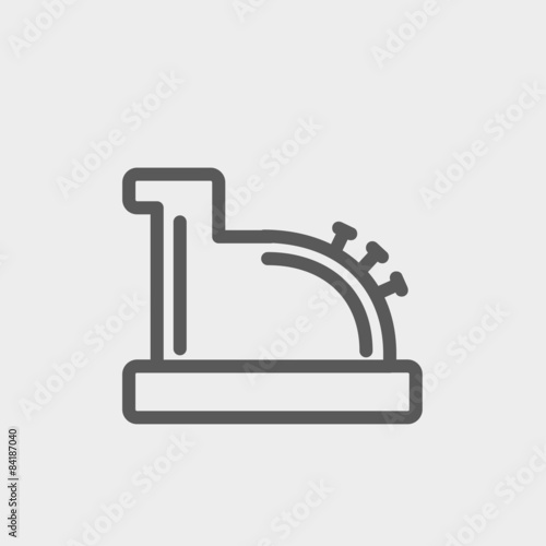 Antique cash register thin line icon