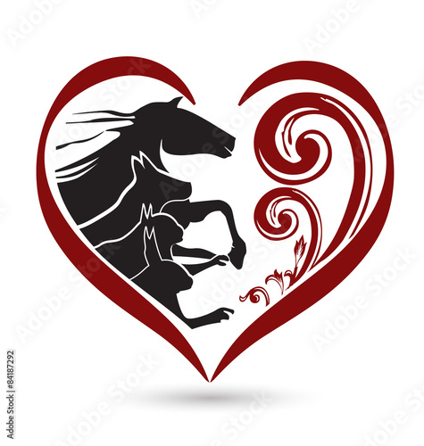 Pets love heart floral logo