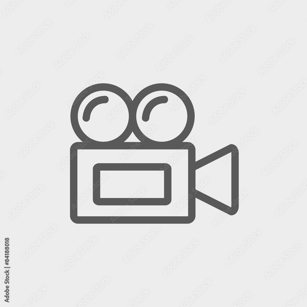 Old cinema video cam thin line icon Old cinema video cam thin line icon