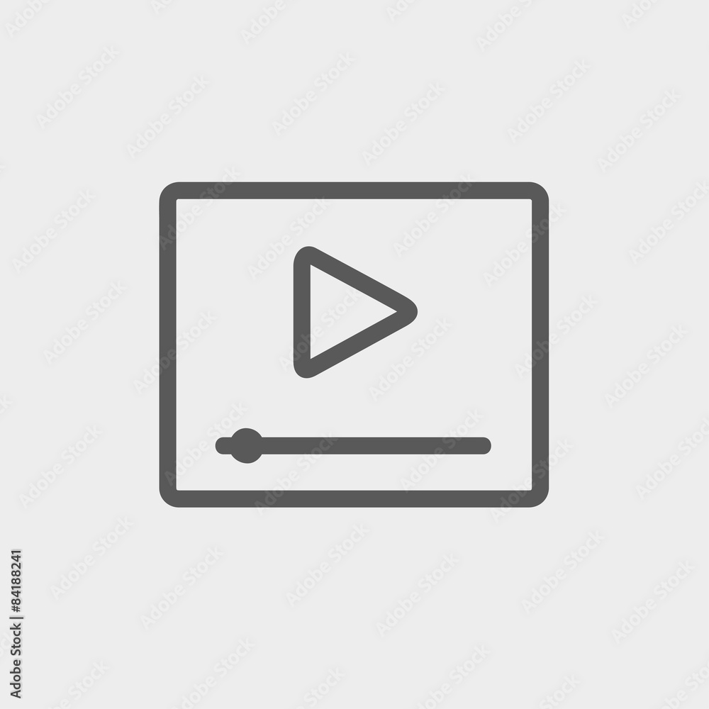 Play button with fast forward thin line icon Play button with fast forward thin line icon