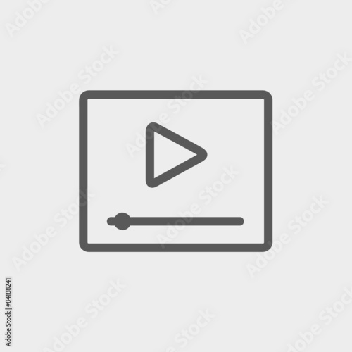 Play button with fast forward thin line icon