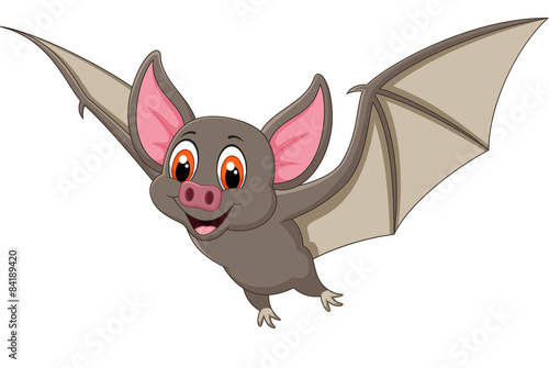 Bat cartoon flying. vector illustration