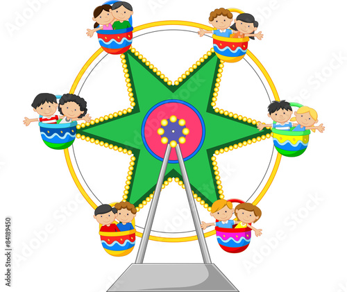 cartoon Ferris Wheel Over