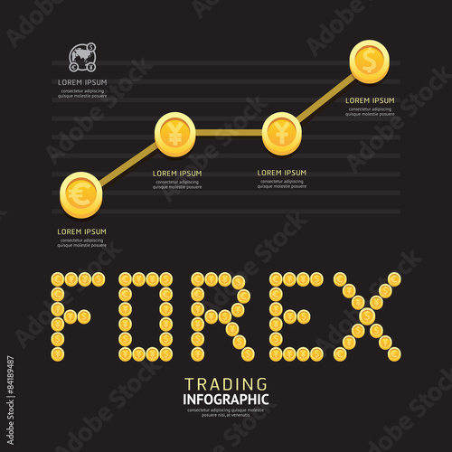 Infographic business currency money coins forex font shape templ