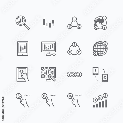 forex vector flat icons set of business finance online trading o