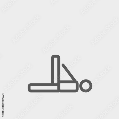 Man in fitness and exercise thin line icon