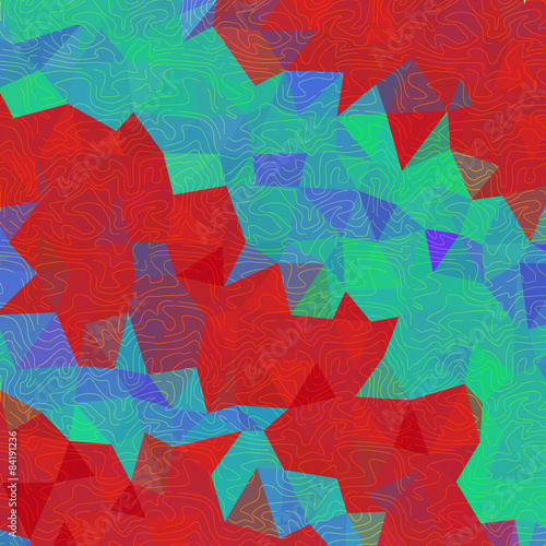 Red and green stripe with free form pattern background