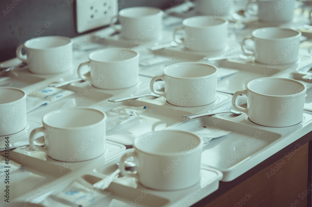Coffee break set during meeting Coffee break set during meeting