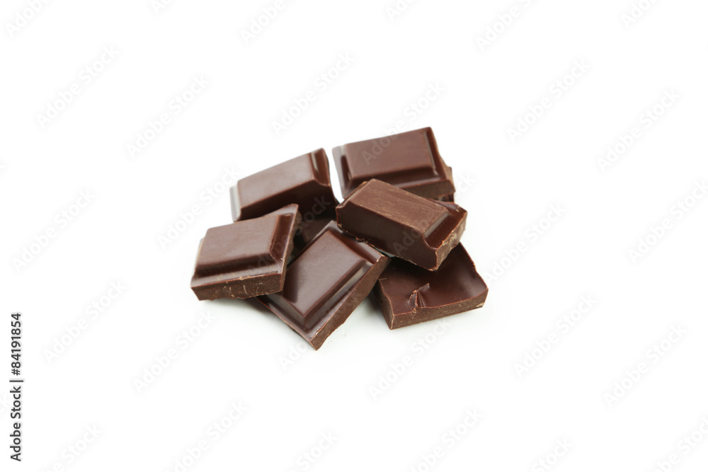 Dark chocolate bar isolated on white Dark chocolate bar isolated on white