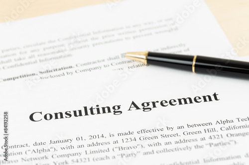 Consulting agreement; documents and information are mock-up