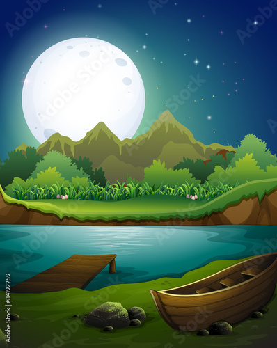 River at night