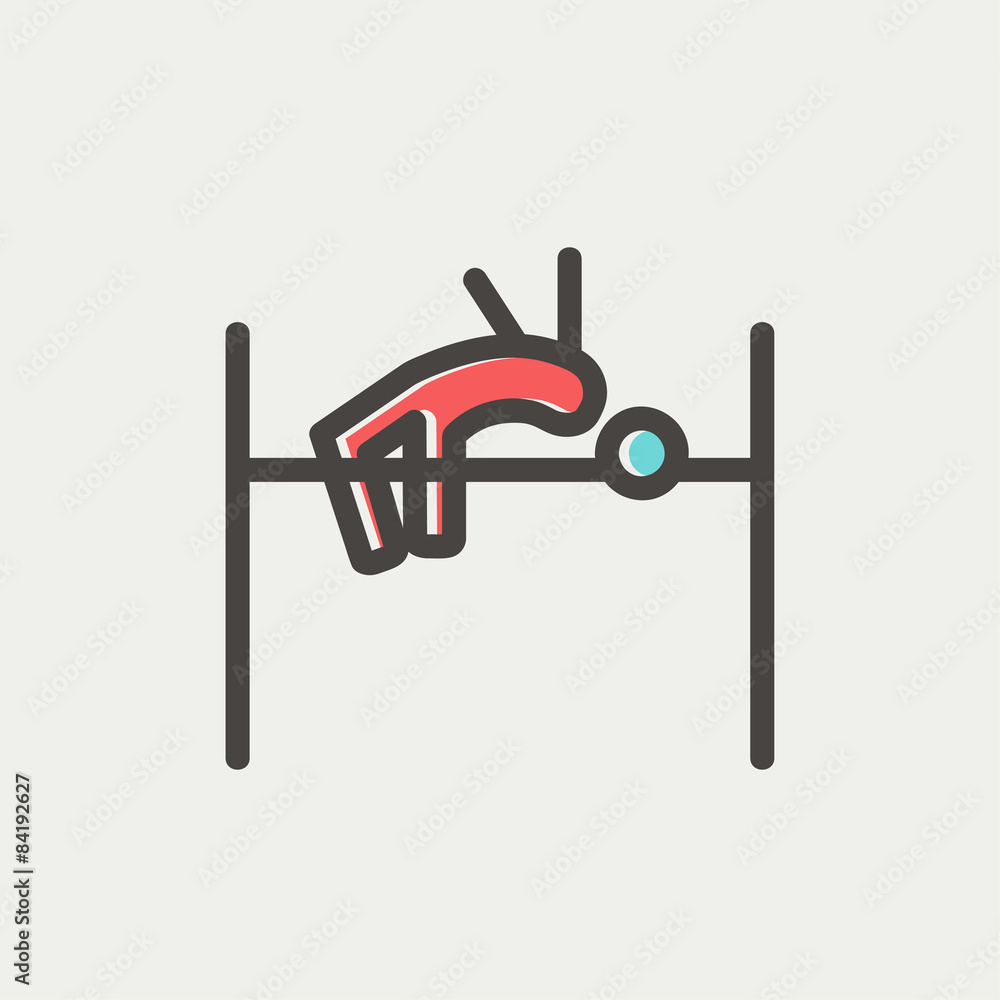Obraz premium High jump thin line icon
