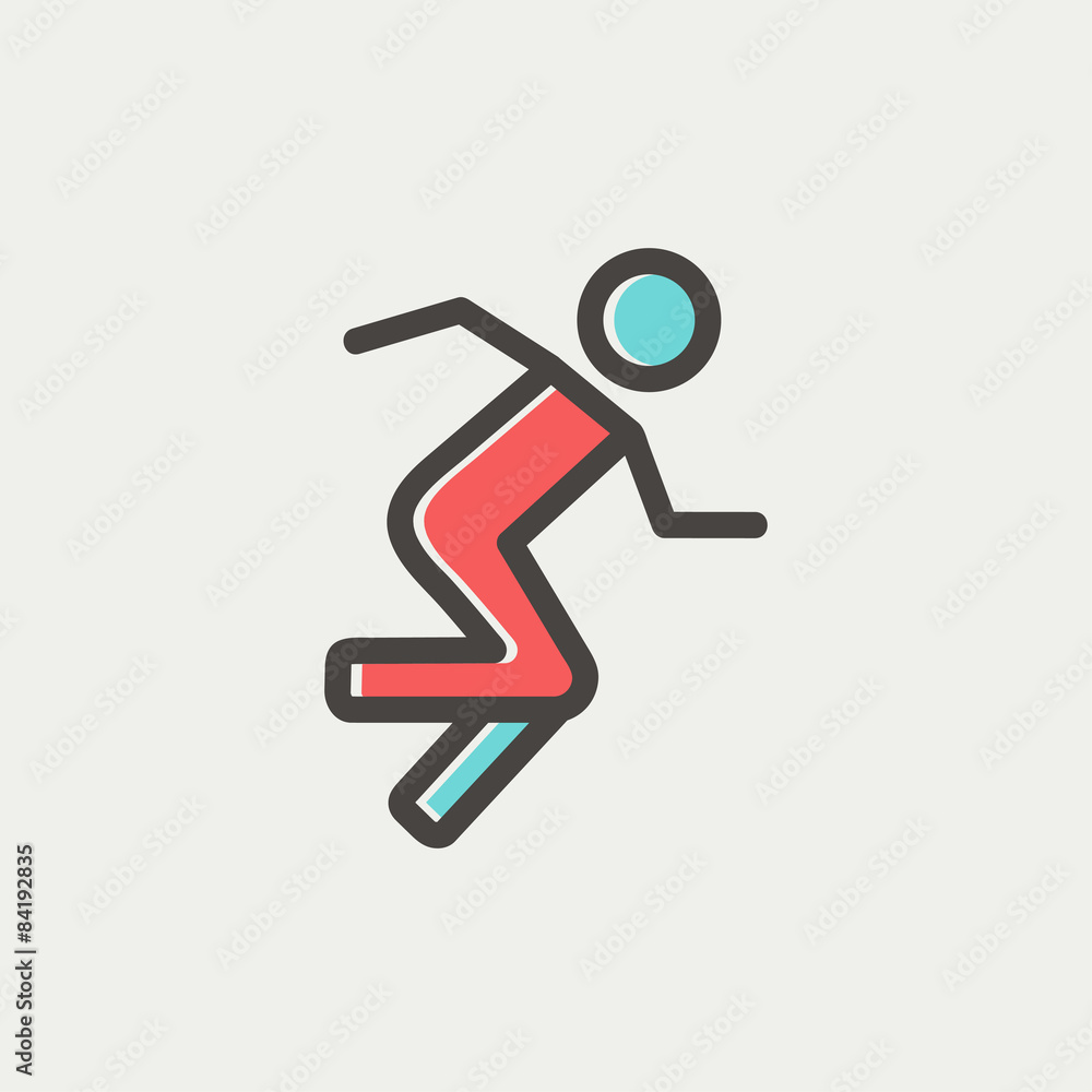 Running man thin line icon Running man thin line icon