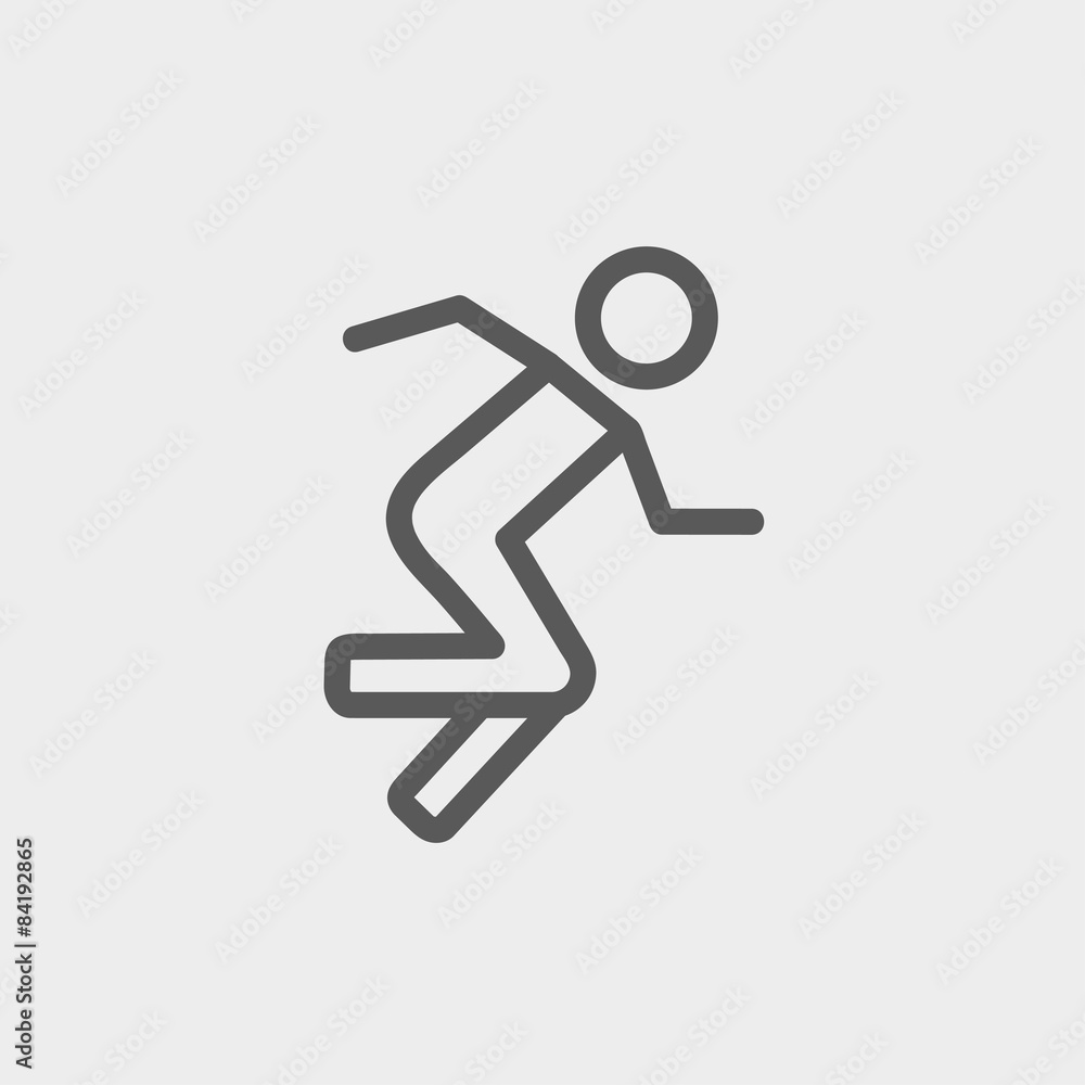 Running man thin line icon Running man thin line icon