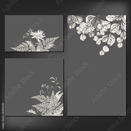 Vector floral card set