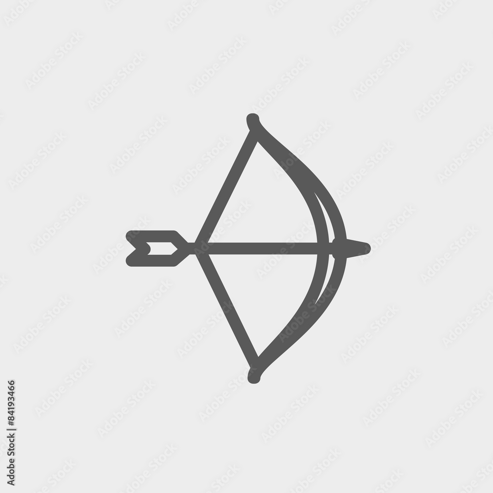 Bow and Arrow thin line icon Bow and Arrow thin line icon