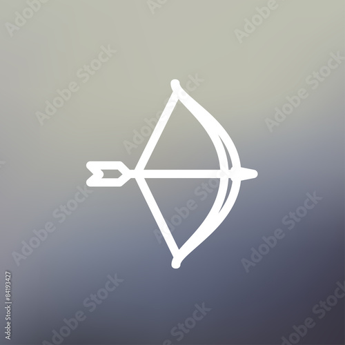 Bow and Arrow thin line icon