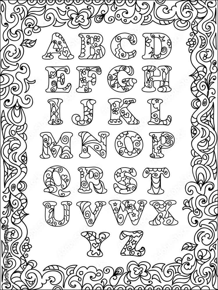 ABC Zentangle with frame ABC Zentangle with frame