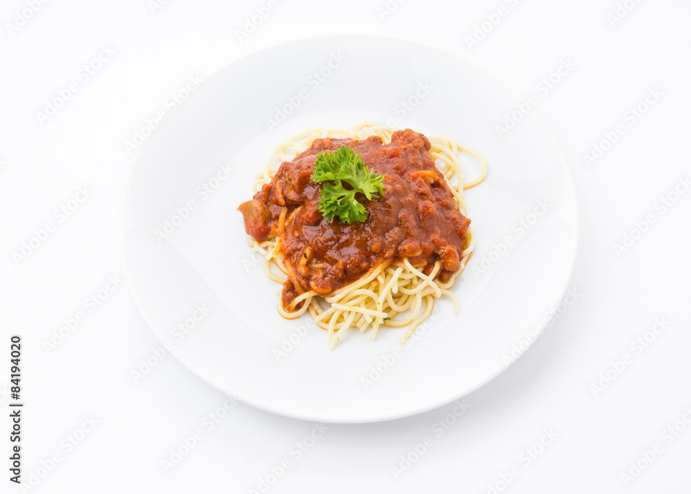 spaghetti with tomato chicken sauce