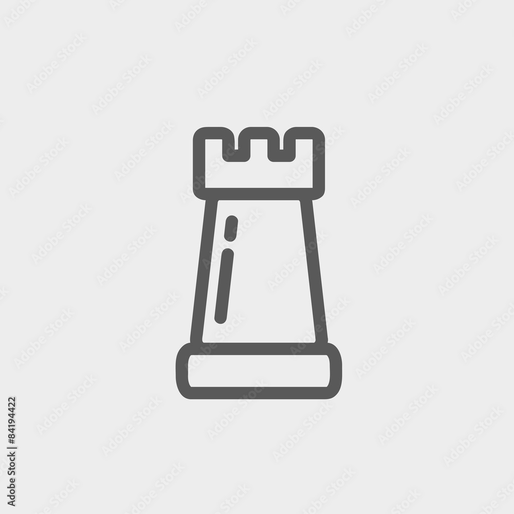 Chess Rook thin line icon Chess Rook thin line icon