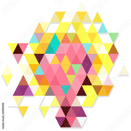 Sweet color object triangles in dot pattern