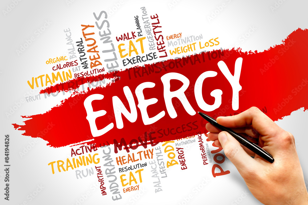 ENERGY word cloud, fitness, sport, health concept