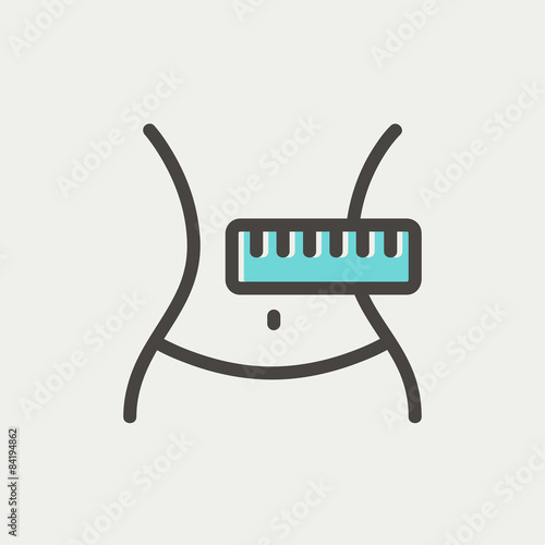Slimming Belly with Measuring Tape thin line icon