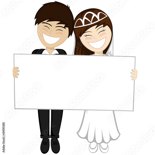 A beautiful brunette bride and a brown haired bridegroom 