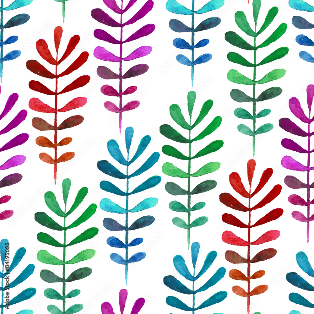 Seamless watercolor leaves Seamless watercolor leaves