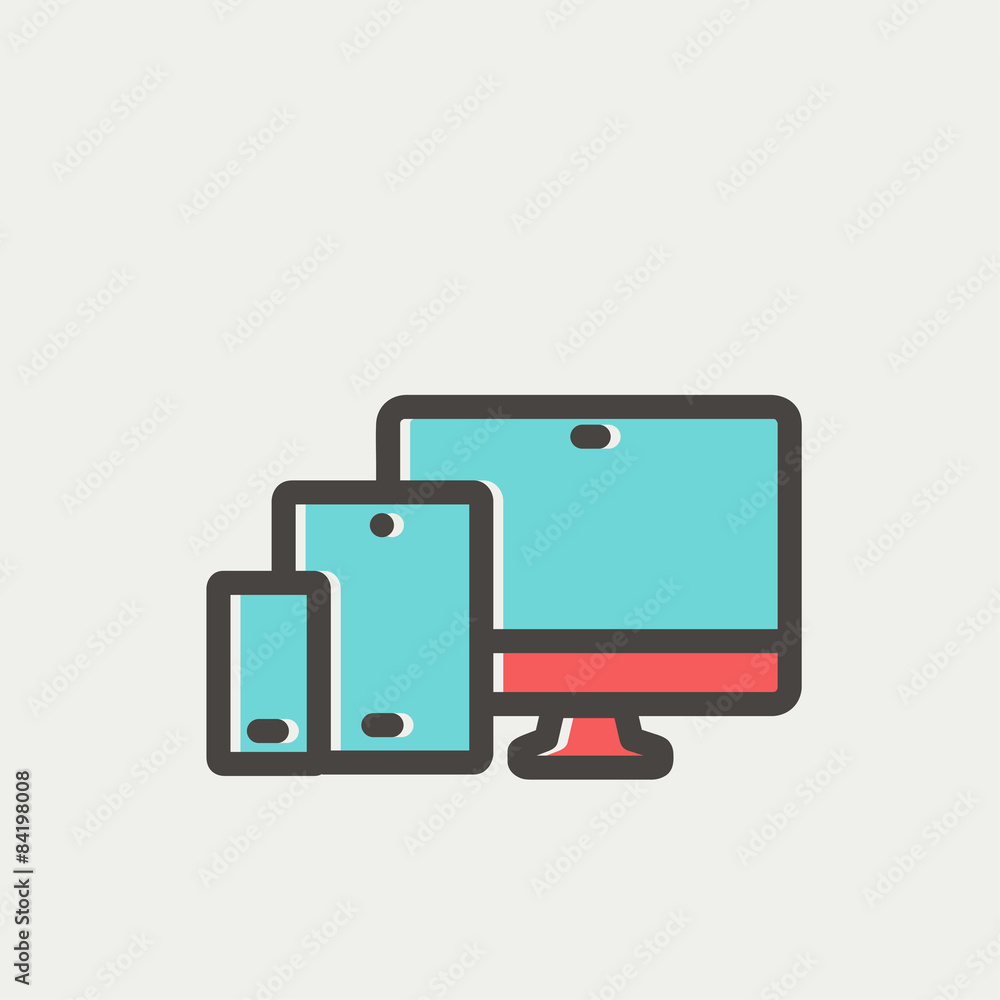 Wireless gadget thin line icon Wireless gadget thin line icon