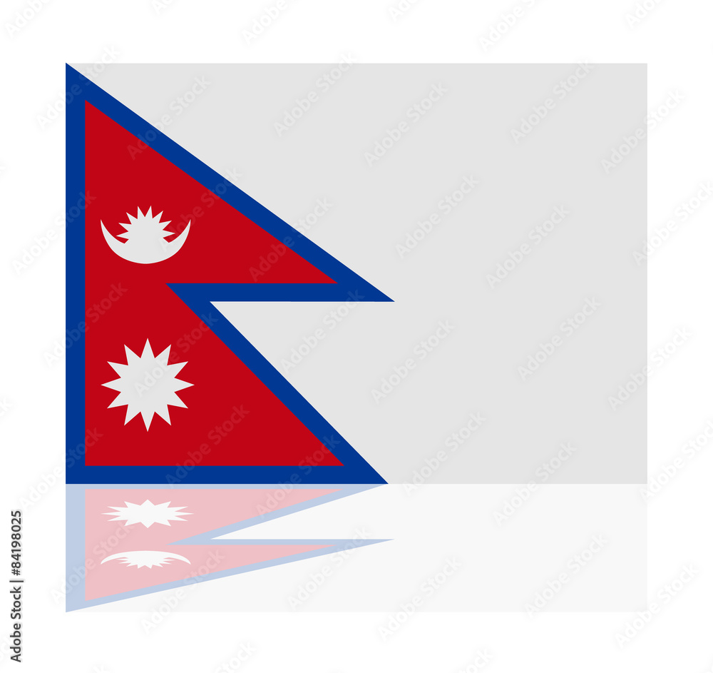 Obraz premium reflection flag nepal