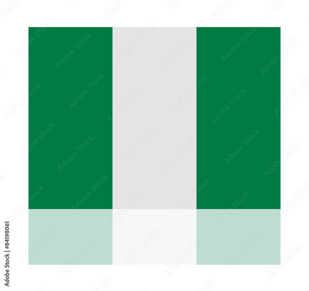 Obraz premium reflection flag nigeria