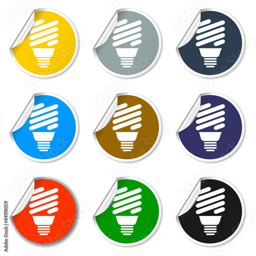 Vector energy saving fluorescent light bulb icon