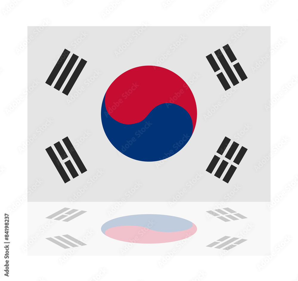 reflection flag south korea reflection flag south korea