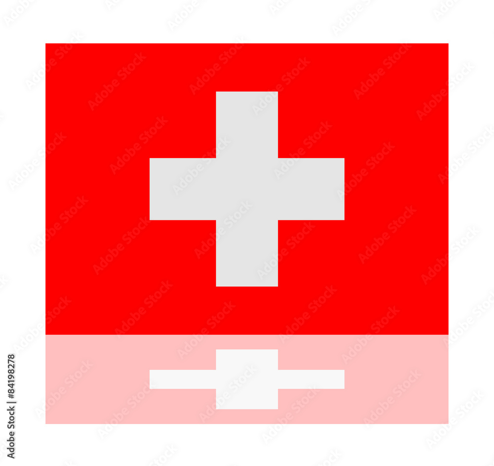 Obraz premium reflection flag switzerland