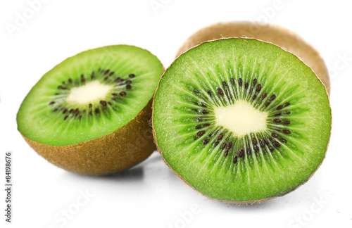 Juicy kiwi fruit isolated on white