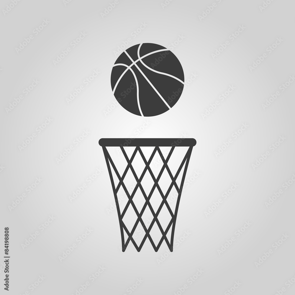 Plakat The basketball icon. Game symbol. Flat